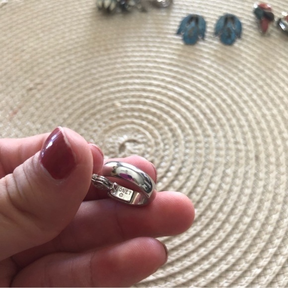 Vintage Sign Monet Hoop Earrings - Picture 4 of 4